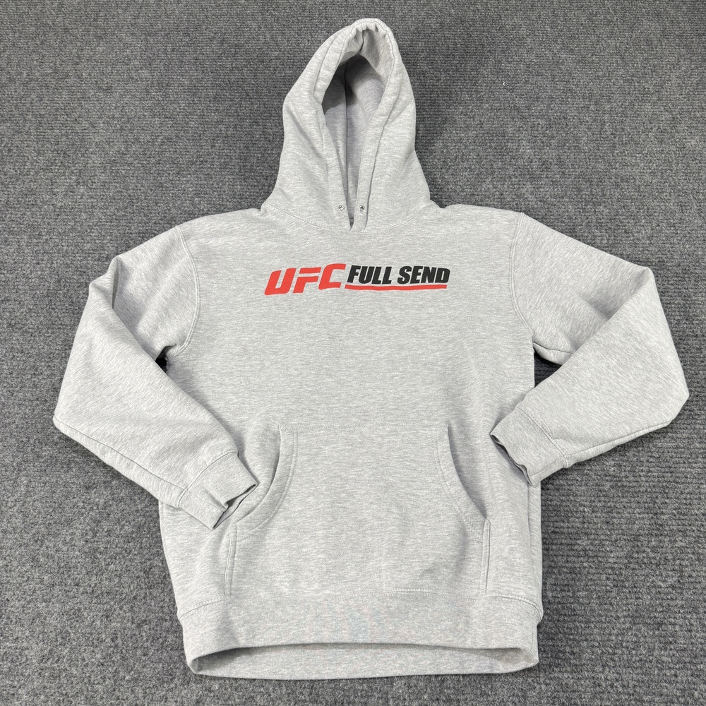 UFC Full Send Hoodie Mens Medium Gray Pullover Sweatshirt Mixed Martial Arts MMA